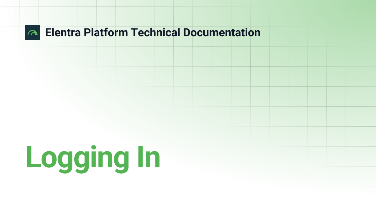 Logging In | Elentra Platform Technical Documentation